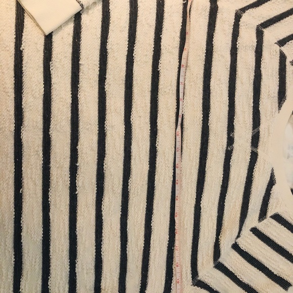 Merona Beige and navy stripe sweatshirt. - Picture 3 of 4